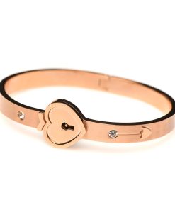 Master Series Cuffed Locking Bracelet & Key Necklace Rose Gold
