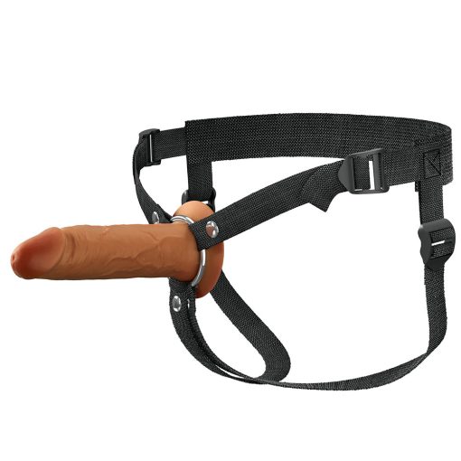 Fantasy X-Tensions Elite Hollow Silicone Strap-On 6 In. Brown - Image 3