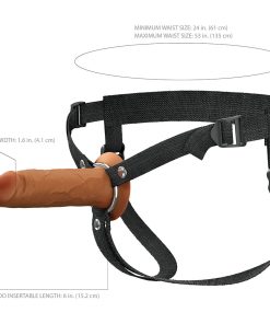 Fantasy X-Tensions Elite Hollow Silicone Strap-On 6 In. Brown