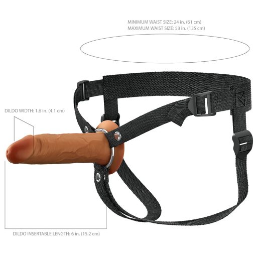 Fantasy X-Tensions Elite Hollow Silicone Strap-On 6 In. Brown - Image 8