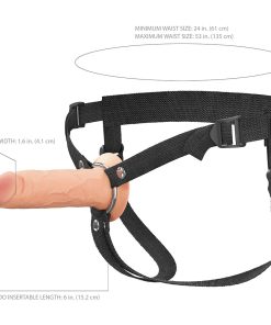 Fantasy X-Tensions Elite Hollow Silicone Strap-On 6 In. Light