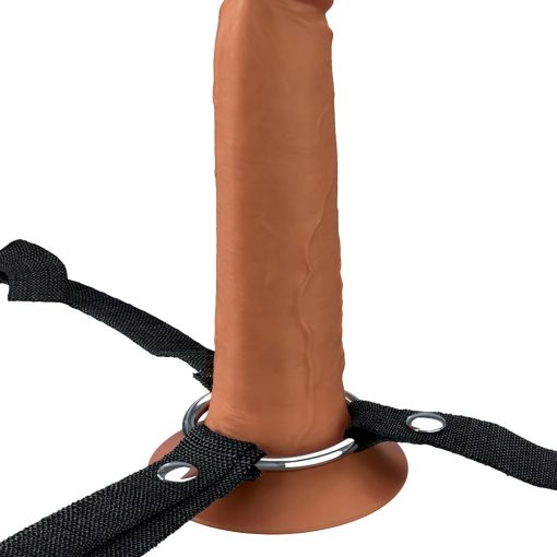 Fantasy X-Tensions Elite Hollow Silicone Strap-On 7 In. Brown - Image 6