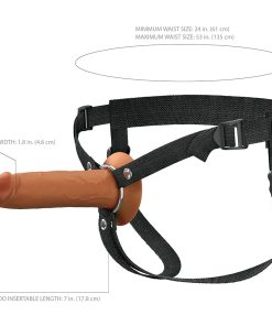 Fantasy X-Tensions Elite Hollow Silicone Strap-On 7 In. Brown