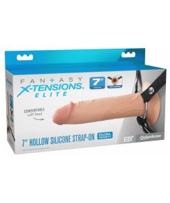 Fantasy X-Tensions Elite Hollow Silicone Strap-On 7 In. Light
