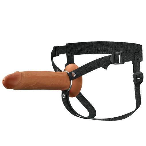 Fantasy X-Tensions Elite Hollow Silicone Strap-On 8 In. Brown - Image 3