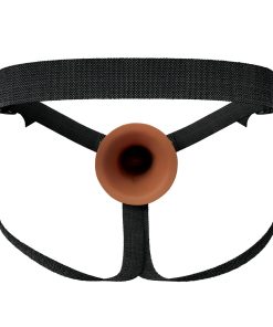 Fantasy X-Tensions Elite Hollow Silicone Strap-On 8 In. Brown