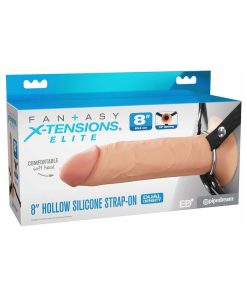 Fantasy X-Tensions Elite Hollow Silicone Strap-On 8 In. Light