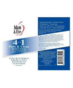 Adam & Eve 4 In 1 Pure & Clean Misting Toy Cleaner 4 Oz.