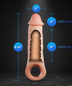 Performance Plus Intrepid 2 In. Silicone Penis Xtender Beige