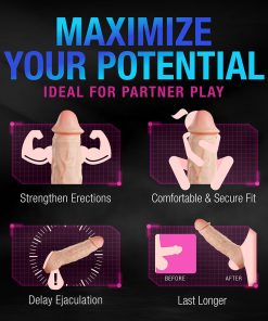 Performance Plus Intrepid 2 In. Silicone Penis Xtender Beige