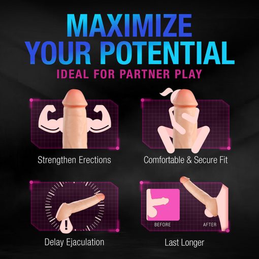 Performance Plus Thrive 2.5 In. Silicone Penis Xtender Beige - Image 12