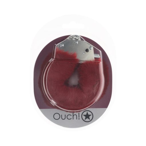 Ouch! Heavy-Duty Fluffy Handcuffs Burgundy - Image 2