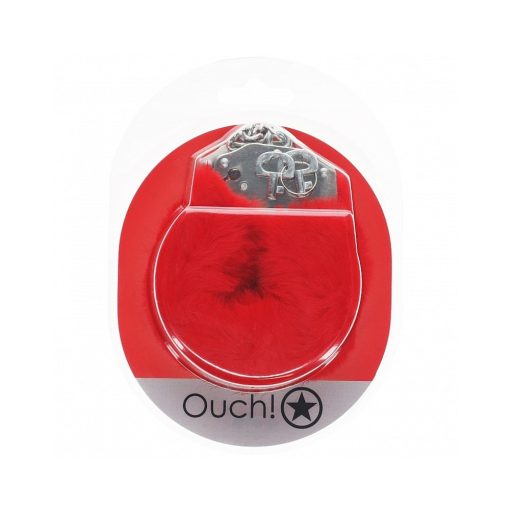 Ouch! Heavy-Duty Fluffy Handcuffs Red - Image 2