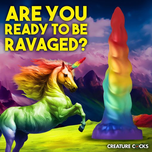 Creature Cocks Rainbow Horn Silicone Dildo - Image 8