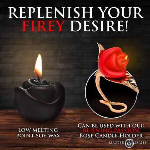 Master Series Fire Garden 3-Piece Rose Candle Set Black/Purple/Red - Image 8