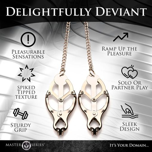 Master Series Primal Spiked Clover Nipple Clamps - Image 13