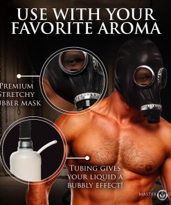 Master Series Rubber Gas Mask With Bottle