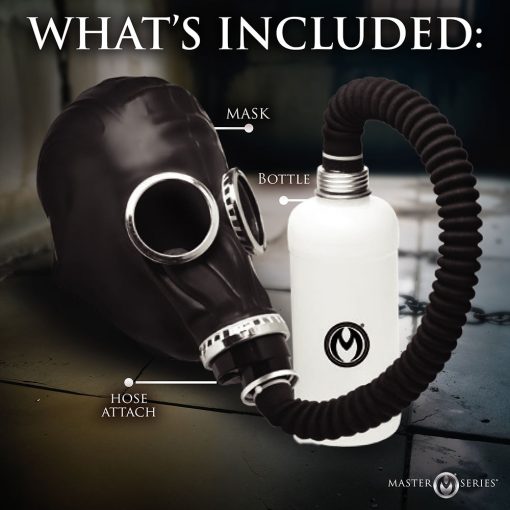 Master Series Rubber Gas Mask With Bottle - Image 7