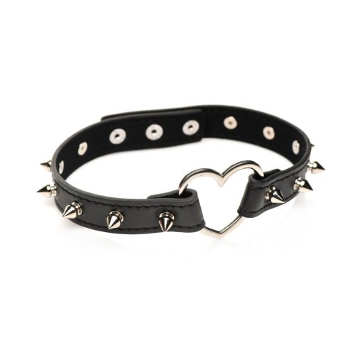 Master Series Spiked Heart Choker Black - Image 2