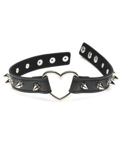 Master Series Spiked Heart Choker Black