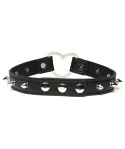Master Series Spiked Heart Choker Black