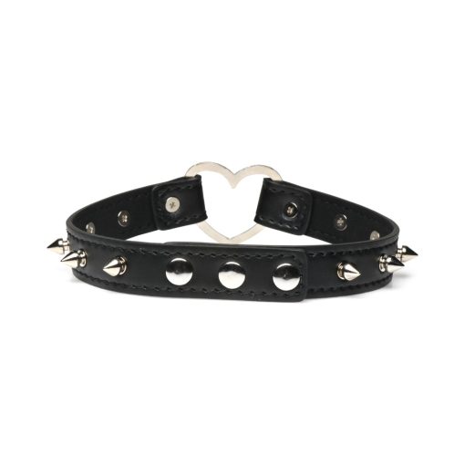 Master Series Spiked Heart Choker Black - Image 5