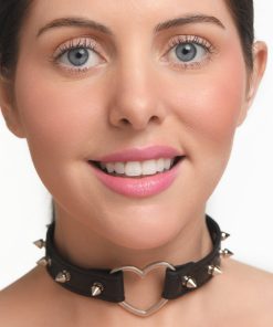 Master Series Spiked Heart Choker Black