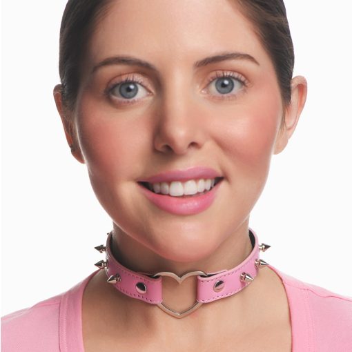 Master Series Spiked Heart Choker Pink - Image 6