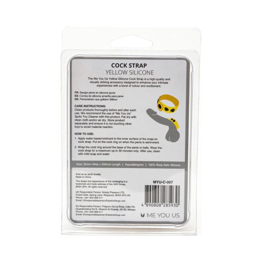 Me You Us Yellow Silicone Cock Strap - Image 6