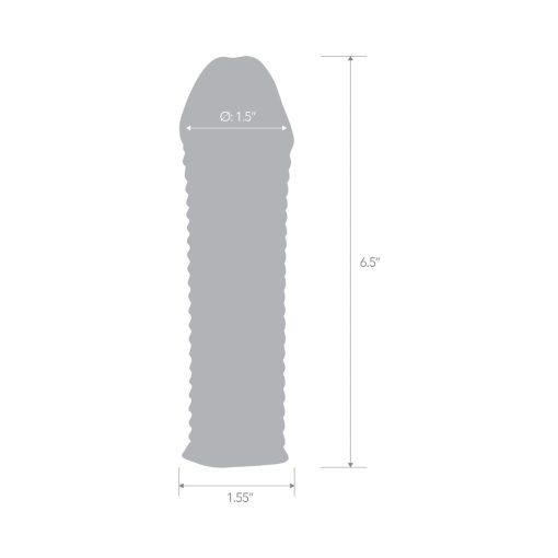 Blue Line 6.5 In. Clear Textured Penis Enhancing Sleeve Extension - Image 4
