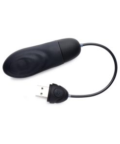 Bang! 7X Pulsing Rechargeable Silicone Bullet Black