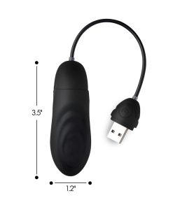 Bang! 7X Pulsing Rechargeable Silicone Bullet Black
