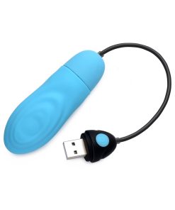 Bang! 7X Pulsing Rechargeable Silicone Bullet Blue