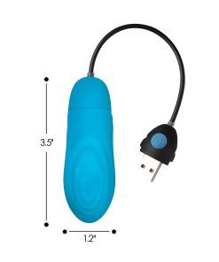 Bang! 7X Pulsing Rechargeable Silicone Bullet Blue