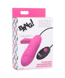 Bang! 7X Pulsing Rechargeable Silicone Bullet Pink
