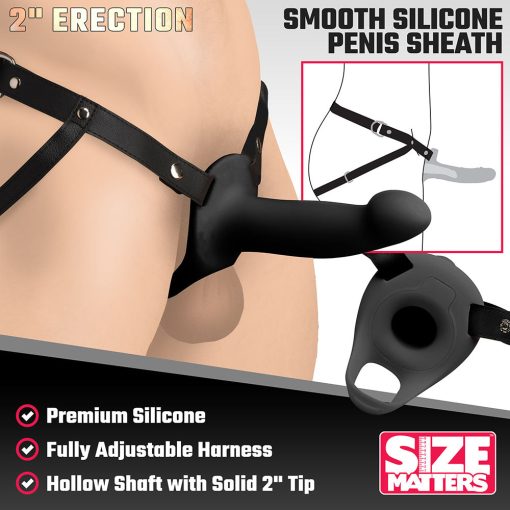 Size Matters Smooth Silicone Penis Sheath Black - Image 7