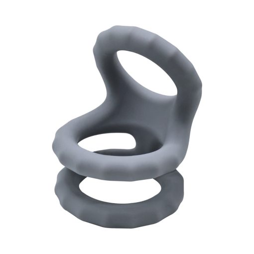 Adam & Eve Adam’s Ridged Triple Cage – Silicone Triple Cock Ring - Image 2