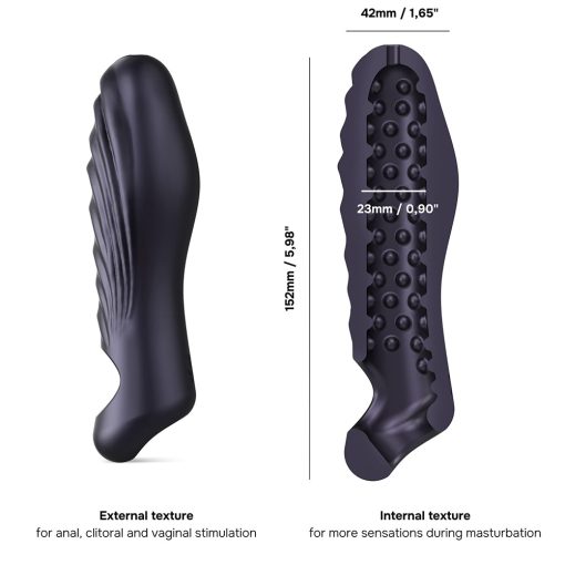 Man Wan Ryzer Penis Extender And Soft Masturbating Sleeve Black Plum - Image 2
