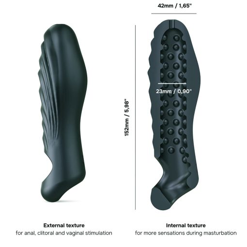 Man Wan Ryzer Penis Extender And Soft Masturbating Sleeve Pine Grey - Image 2