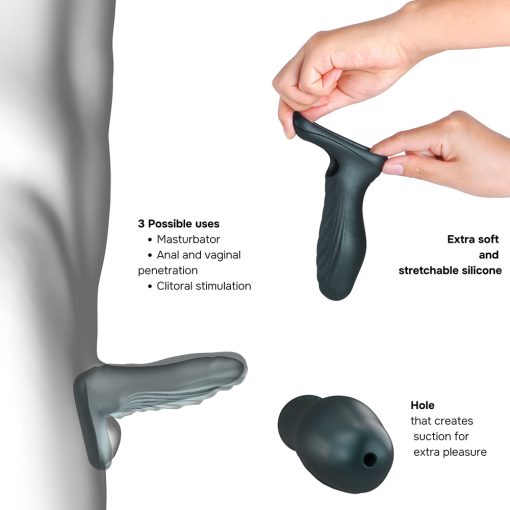 Man Wan Ryzer Penis Extender And Soft Masturbating Sleeve Pine Grey - Image 3