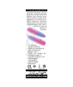 Evolved Paradise Bullet Rechargeable Dual Layer Silicone Bullet Vibrator Pink/Purple