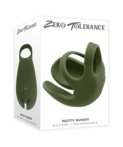 Zero Tolerance Nutty Buddy Rechargeable Cock Ring Stimulator Silicone Green