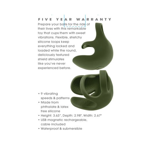 Zero Tolerance Nutty Buddy Rechargeable Cock Ring Stimulator Silicone Green - Image 14