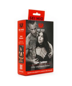 Sei Mio Twin Tweaks Velvet Collar With Nipple Clamps