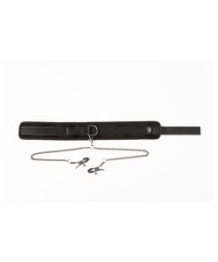 Sei Mio Twin Tweaks Velvet Collar With Nipple Clamps
