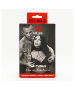 Sei Mio Twin Tweaks Velvet Collar With Nipple Clamps