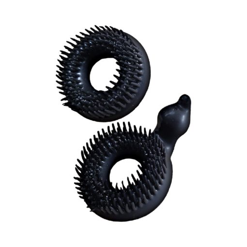 Nasstoys Enhancer Dual Love Rings Black Silicone - Image 2