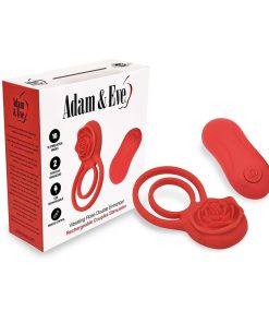 Adam & Eve Double Ring Vibrating Rose Cock Ring