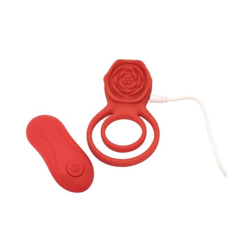 Adam & Eve Double Ring Vibrating Rose Cock Ring - Image 3