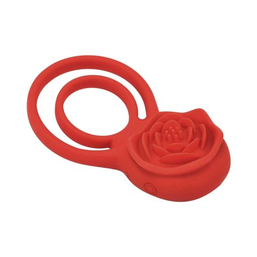 Adam & Eve Double Ring Vibrating Rose Cock Ring - Image 4